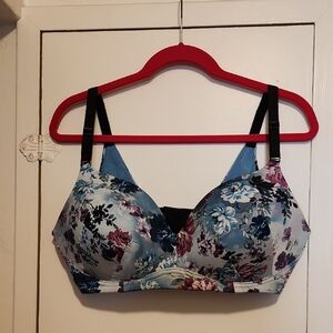 Torrid Dream Wire Free Push  Up Blue Floral Print Bra